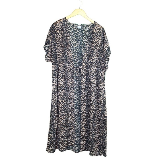 Time and True Leopard Animal Print Kimono Women Size L-XL NWT Beach Cover Up - Picture 4 of 6